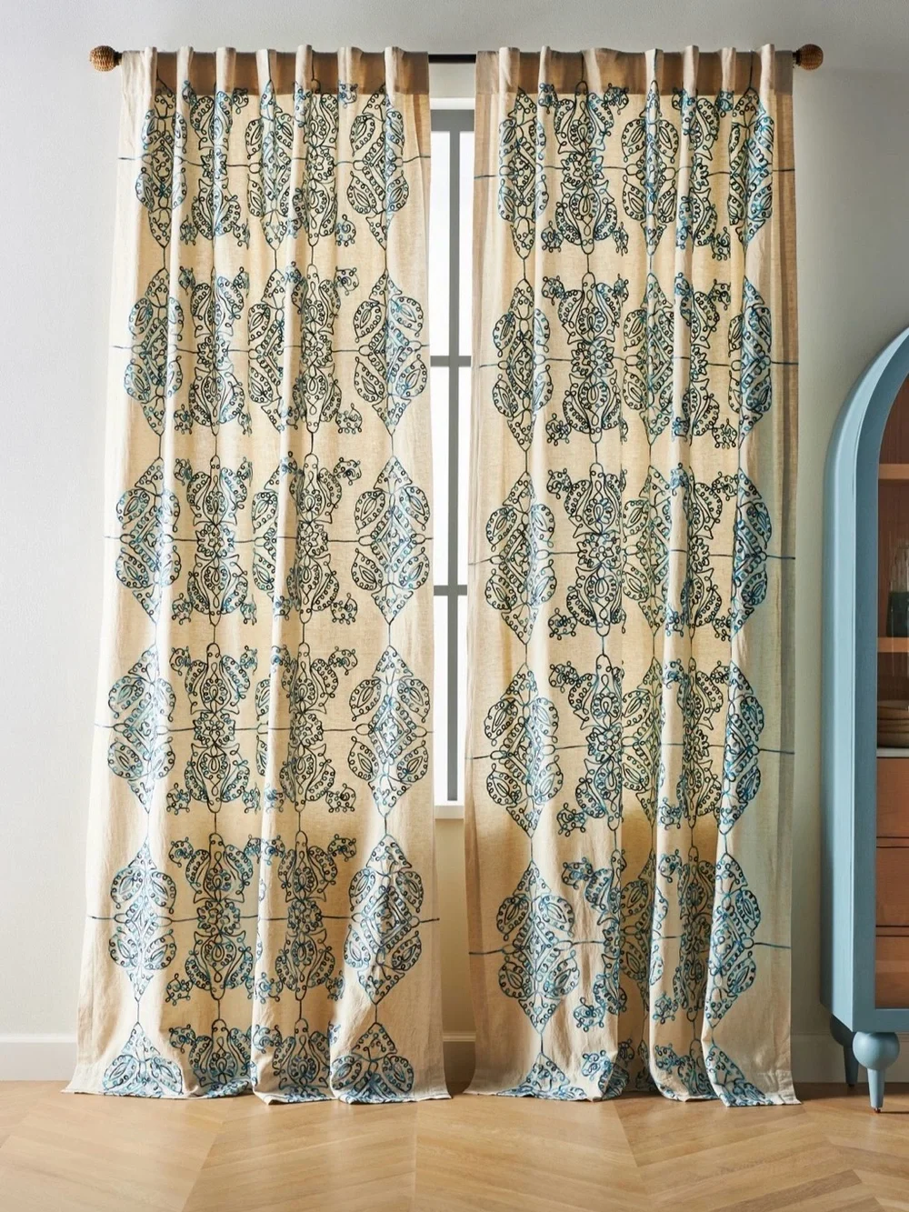 Anthropologie Embroidered Gretta Curtain
